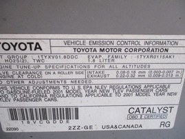 2001 TOYOTA CELICA GT-S SILVER 1.8L AT Z16220
